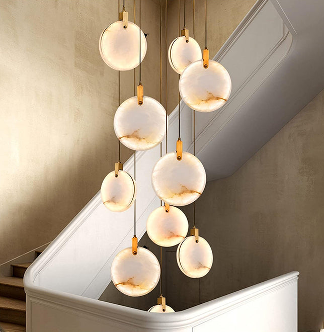 Alabaster Stairwell Chandelier