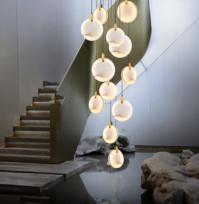 Alabaster Stairwell Chandelier