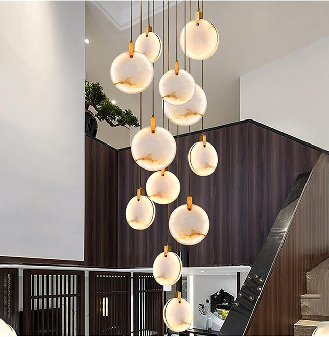 Alabaster Stairwell Chandelier