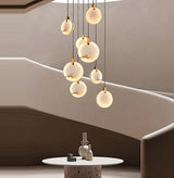 Alabaster Stairwell Chandelier
