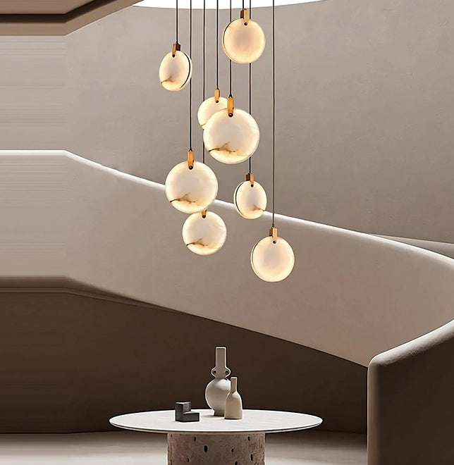 Alabaster Stairwell Chandelier