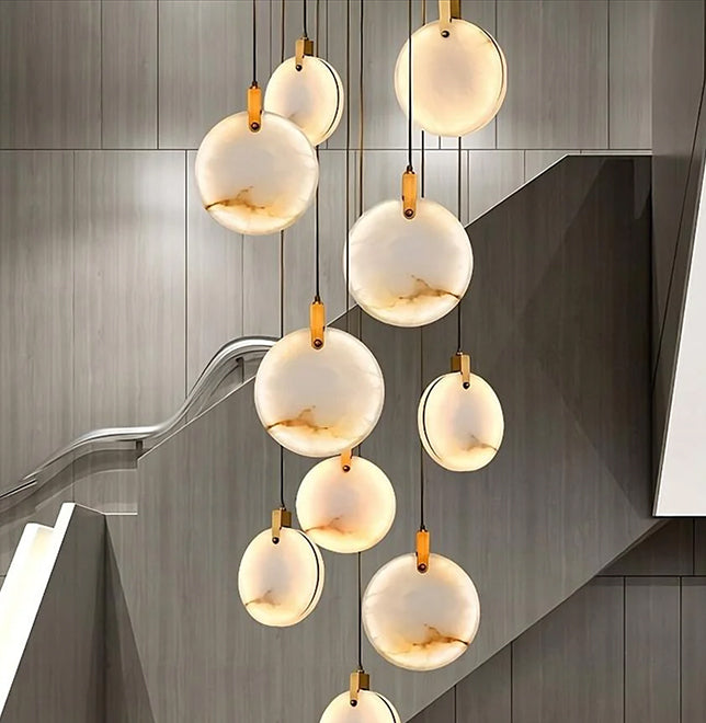 Alabaster Stairwell Chandelier