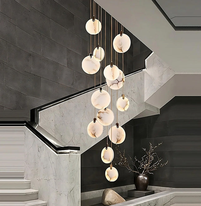 Alabaster Stairwell Chandelier
